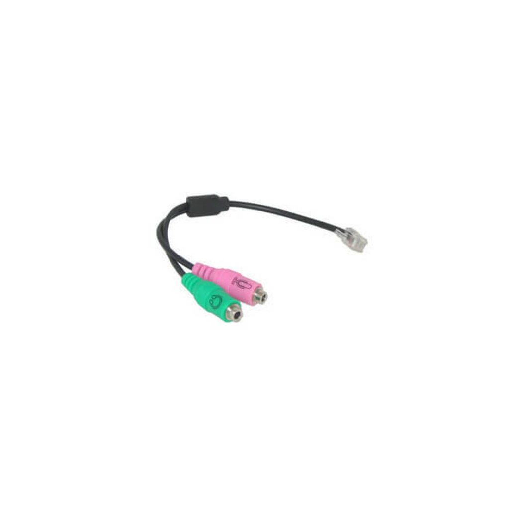 PC Headset to RJ9/RJ10/RJ22 Headset Plug Adapter
